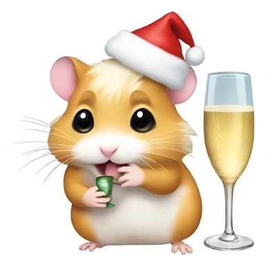 hamster christmas with champagne sticker