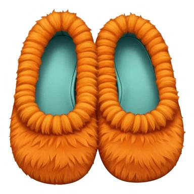 Orange fluffy sleepers shoes sticker