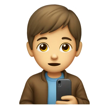 child looking at the phone  sticker