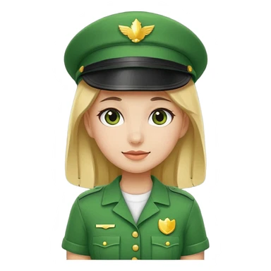 Green uniform t shirt girl no hat sticker
