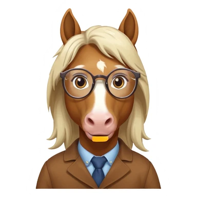 horse with eyeglasses sticker