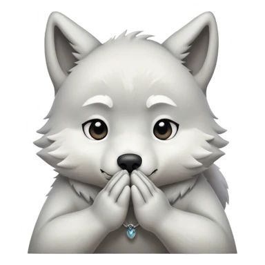 white wolf praying sticker