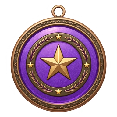 Purple Glitter military medal sticker