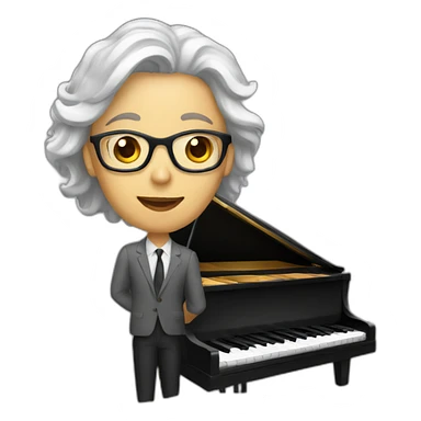 teacher with piano sticker