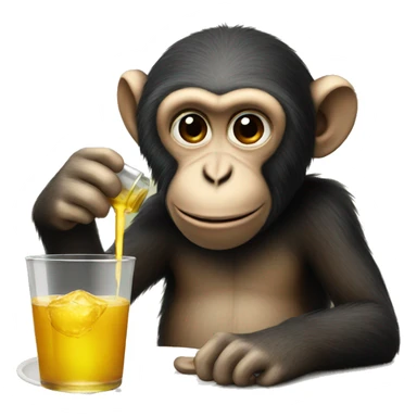 A monkey drinking  sticker