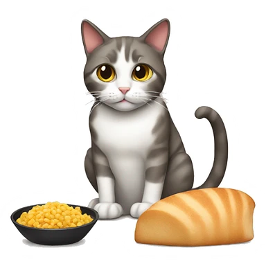 cat with food sticker