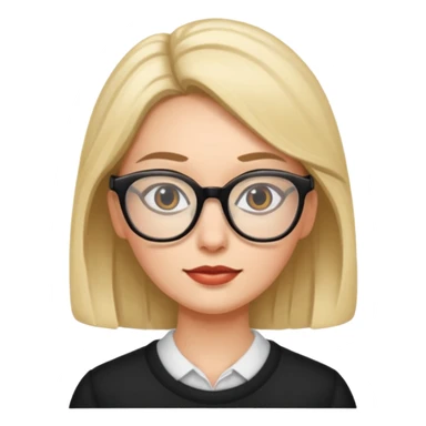 woman with glasses sticker