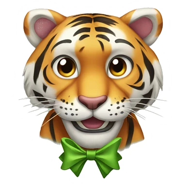 tiger wearing a bow sticker