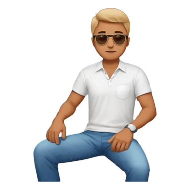 Man + chair + city view sticker