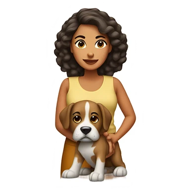 Latina with a big dog sticker