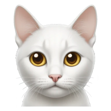 White cat with hazel eyes  sticker