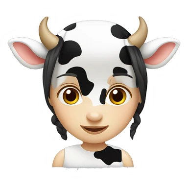 Girl cow sticker