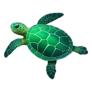 marine turtle on the sea sticker