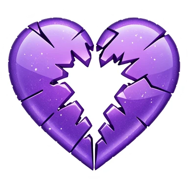 glitterpurple broken heart sticker