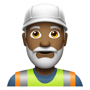 White garbage man with grey beard sticker