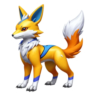  Shiny Colorful Futuristic Detailed Renamon (full body) sticker