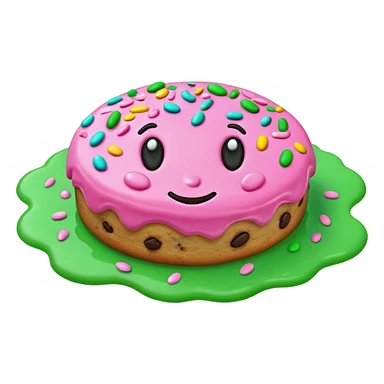 cookie in color pink and green water sticker