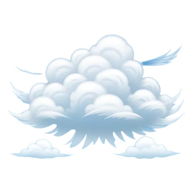 Cinematic Realistic Cirrus Emoji, High and wispy, with thin, delicate clouds stretching across the sky like brush strokes of white. The light, feathery clouds suggest clear weather and distant horizons, evoking a sense of tranquility. Soft glowing outline, capturing the essence of serene skies and airy beauty in a graceful cirrus cloud! sticker