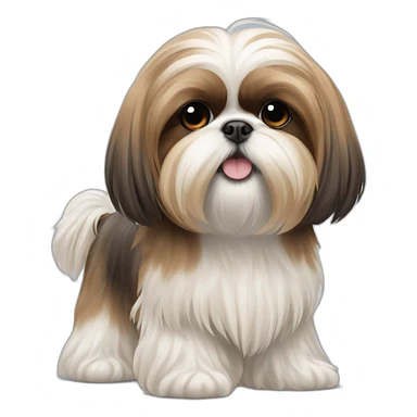 Dog Shih Tzu with long wool full-height  sticker