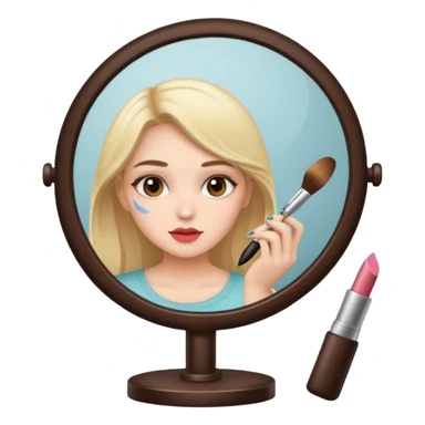Girl doing makeup looking in a mirror sticker