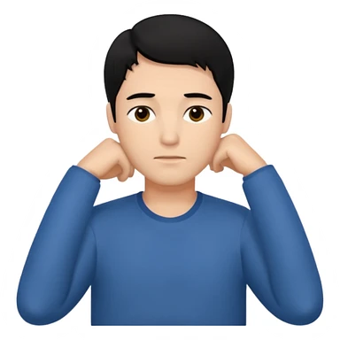 Sleepy man black hair sticker