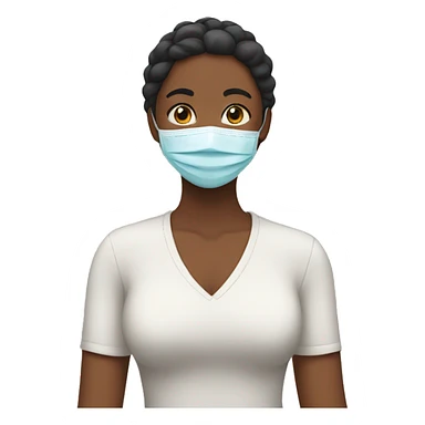 Woman with face mask  sticker