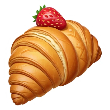 Realistic croissant with strawberry  sticker