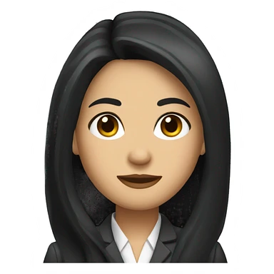 Female defense attorney with long black hair sticker