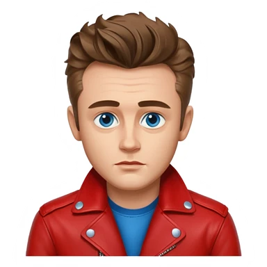 James Dean with blue eyes red jacket sticker