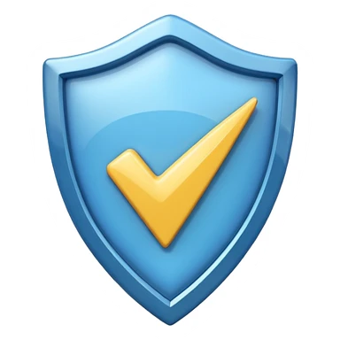 verified badge emoji, checkmark in a shield sticker