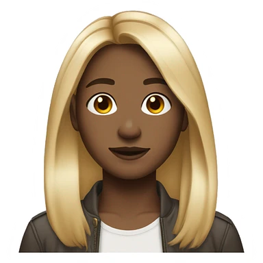 Brown shoulder length hair middle part with nose ring sticker