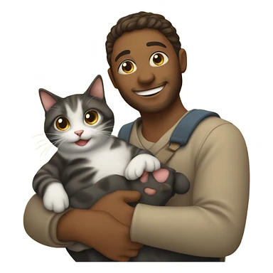 Person holding cat smiling sticker