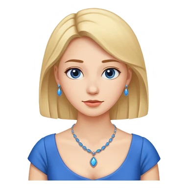 woman with blue dress and necklace sticker