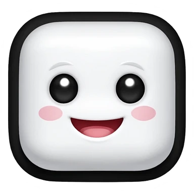 Créer un emoji en forme de marshmalow avec un sourire et des crois a la place des yeux sticker