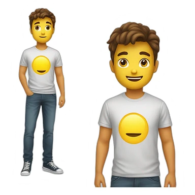 Een bruine jongen met een licht geel t shirt sticker