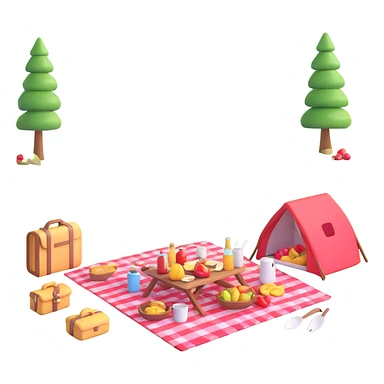 picnic by a peaceful lake sticker