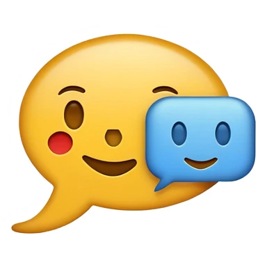 A minimalist emoji-style icon representing wordplay — symbolizing creativity with language. It features an open book or speech bubble merging with playful letters or word fragments, forming a clever visual pun. sticker