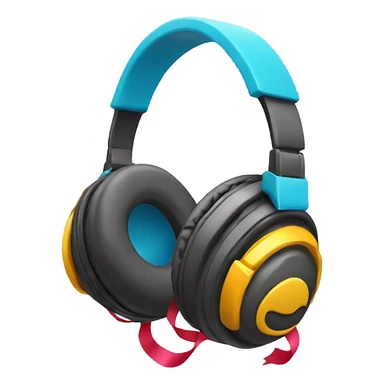 Headphones with ribbons sticker