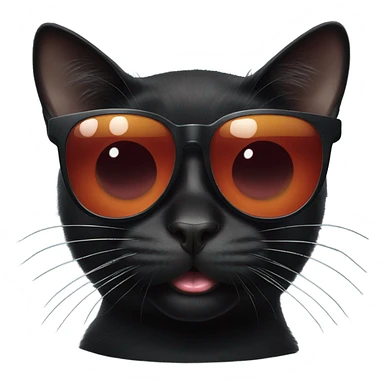Black cat with sunglasses and tongue sticking out  sticker