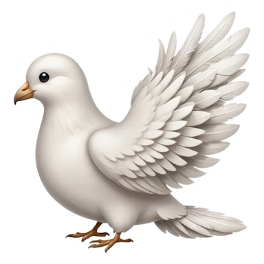 a dovetail consisting of white feathers sticker