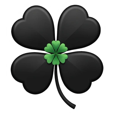 Un trébol de 5 hojas totalmente negro sticker