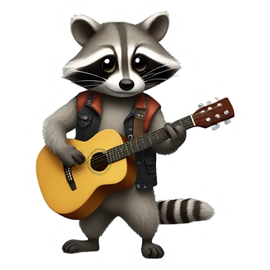 raccoon playing guitar sticker
