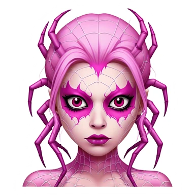 lady monster pink glam spiderweb face  sticker