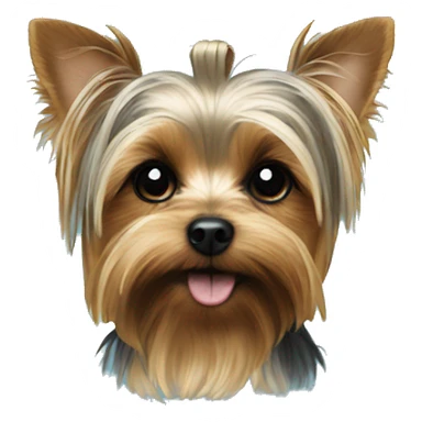 Yorkie dog laying on a blue pillow sticker