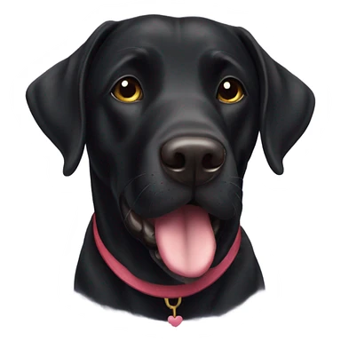 Black labrador with heart eyes sticker