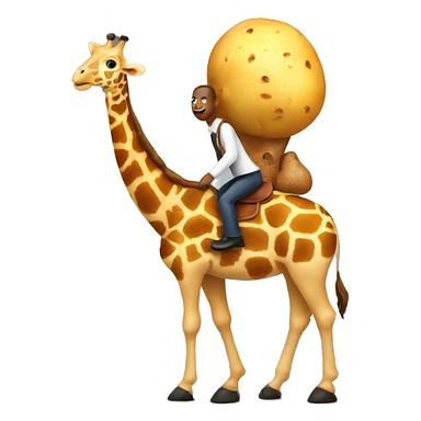 a real potato riding a giraffe  sticker