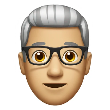 man with bowlcut and glasses sticker