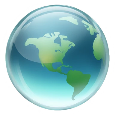 a transparent glass earth sticker