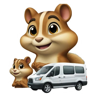 Make a chipmunk emojis next to a van sticker