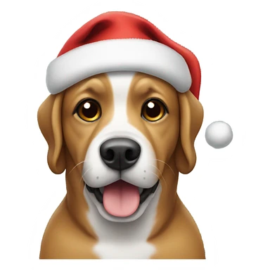 Dog wearing a Santa hat sticker